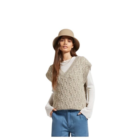 Brixton Womens Elle Wool Felt Bucket Hat Beige Size M 7 1/4 (58 cm) Quiet Luxury - Picture 1 of 13